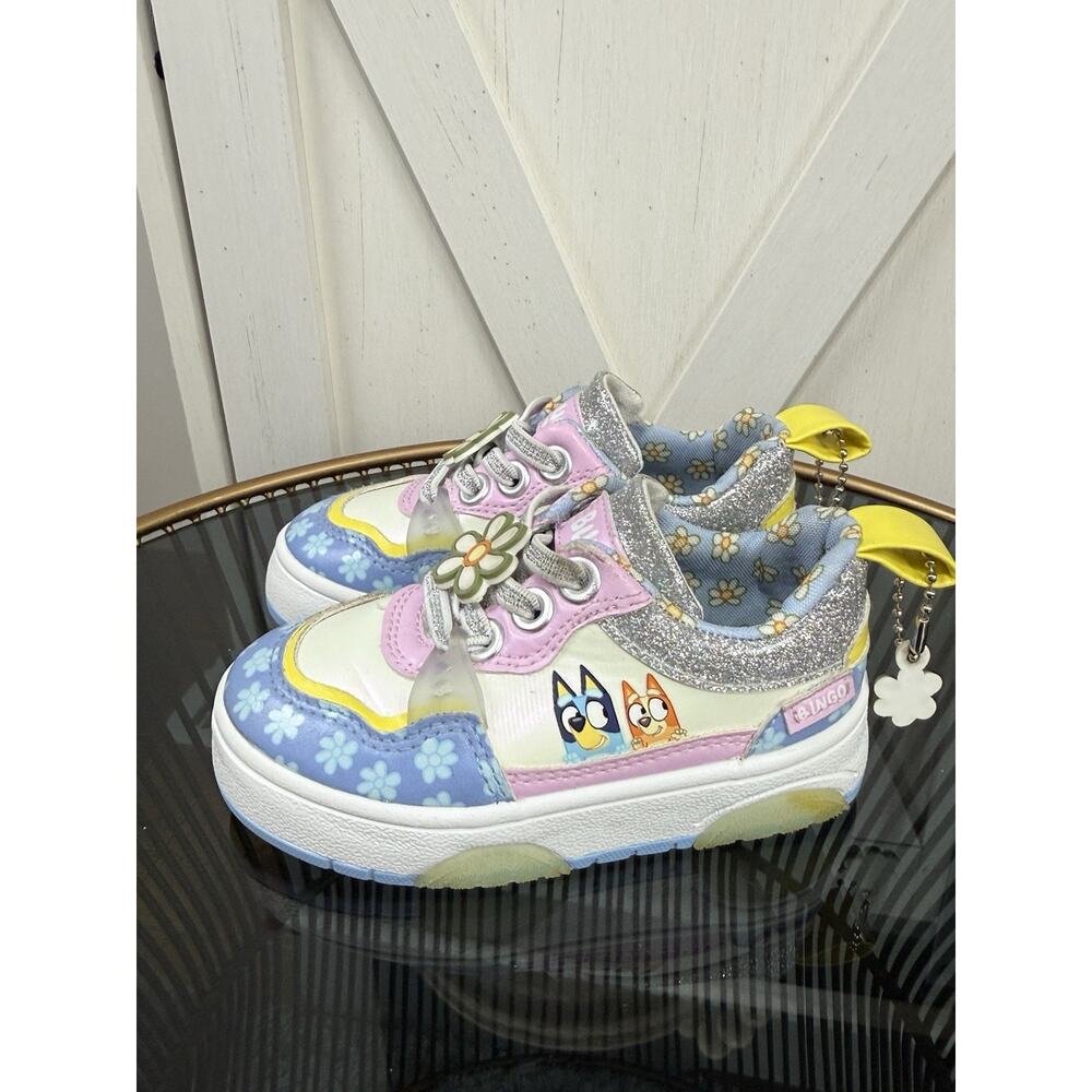 Ground Up Bluey Bingo Girls Size 6 Toddler Floral Low Top Slip On Sneakers Shoes - Picture 2 of 12